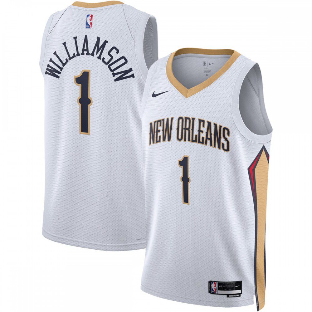 Zion Williamson New Orleans Pelicans Unisex 2022/23 Swingman Jersey - Association Edition - White-Pro Kit Vault | Brand New 26/27 Sports Jerseys